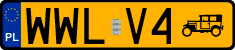 License plates of Poland, Oldtimers