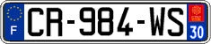 French license plate, SIV (ordinary)