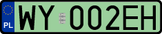 License plates of Poland, Electric vehicles