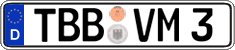 German license plate, Regular plates