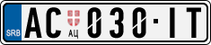 License plate of Serbia, Cars