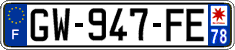 French license plate, SIV (ordinary)