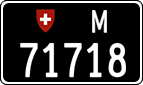 License plate of Switzerland, Military (black)