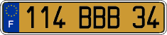 French license plate, FNI