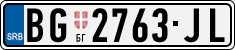 License plate of Serbia, Cars