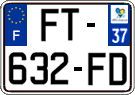 French license plate, SIV (ordinary)
