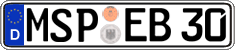 German license plate, Regular plates