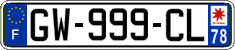 French license plate, SIV (ordinary)