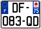 French license plate, SIV (ordinary)
