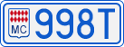 License plate of Monaco, Cars