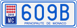 License plate of Monaco, Cars