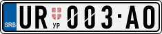 License plate of Serbia, Cars