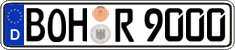 German license plate, Regular plates