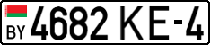 License plate Belarus, Cars (2004)