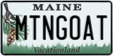 Maine, Vanity Plates