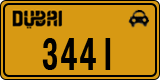 License plate of the UAE, Dubai, Taxi