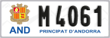 License plate of Andorra, Cars (A 1234)