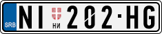 License plate of Serbia, Cars