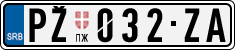 License plate of Serbia, Cars