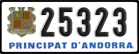 License plate of Andorra, Cars (1234(5))