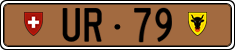 License plate of Switzerland, Except vehicles and snowmobiles (brown)