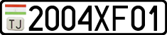 License plate of Tajikistan, Private owners (2009)