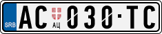 License plate of Serbia, Cars