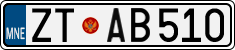 License plate of Montenegro, Cars