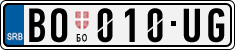 License plate of Serbia, Cars