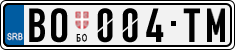 License plate of Serbia, Cars