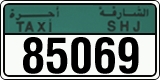 License plate of the UAE, Sharjah, Taxi