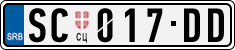 License plate of Serbia, Cars