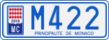 License plate of Monaco, Cars