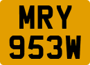 License plate of the United Kingdom, 1963 year system