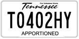 Tennessee, Apportioned