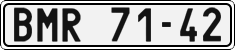 License plate of the Czech Republic, Cars (1960)