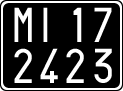 License plate of Italy, Cars (1927 year series)