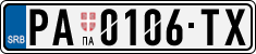 License plate of Serbia, Cars