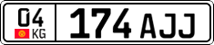 License plate of Kyrgyzstan, Private owners (2016)