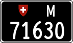 License plate of Switzerland, Military (black)