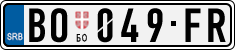 License plate of Serbia, Cars