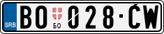 License plate of Serbia, Cars