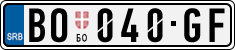 License plate of Serbia, Cars