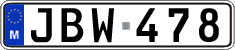 License plate of Malta, Regular plates (ABC 123)