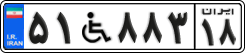 License plate of Iran, Vehicles for disabled persons
