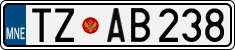 License plate of Montenegro, Cars