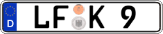 German license plate, Regular plates