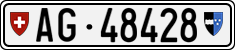 License plate of Switzerland, Cars