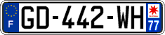 French license plate, SIV (ordinary)