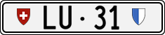License plate of Switzerland, Cars